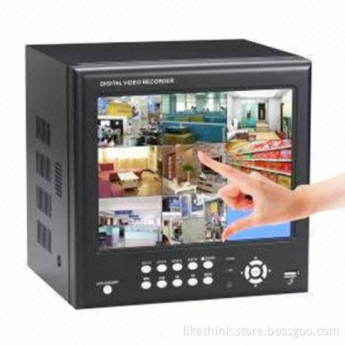 8CH Standalone DVRs with 8-inch Touch Digital TFT Monitor (4:3) and 8CH Audio, Video Input